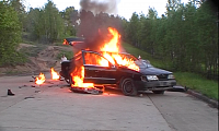 Burning of the vehicles